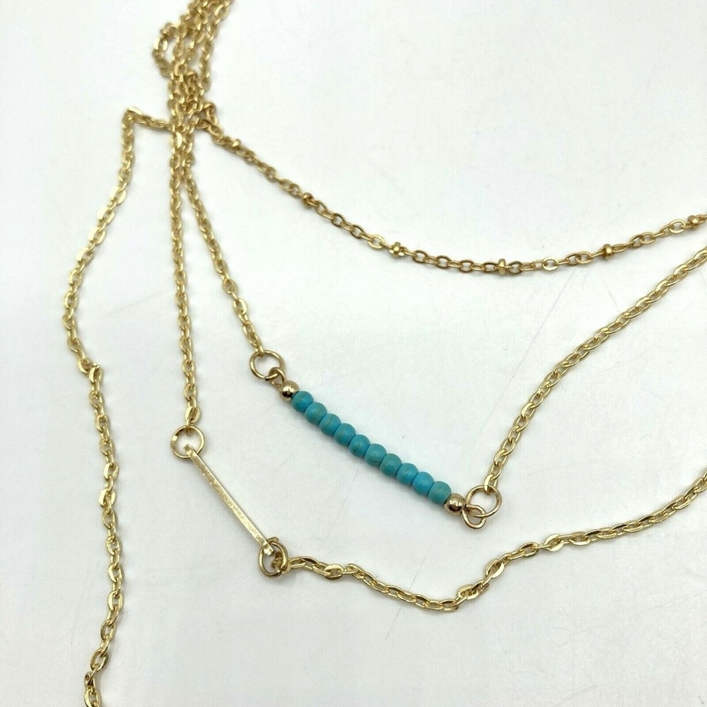 *BRAND NEW/UNUSED 🆕* Women’s Jules Smith Gold & Turquoise Layered Necklace - Picture 6 of 13